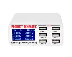 Töltőállomás - Product Schematic 896 - USB (6 Port) 